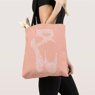 Tote Bag Typographie de chaussure de ballet personnalisée 