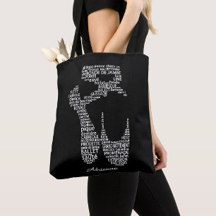 Tote Bag Typographie de chaussure de ballet personnalisée