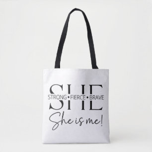 Tote Bag Typographie de citation inspirante forte féroce co