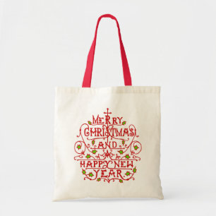 Tote Bag Typographie de cru de nouvelle année de Noël