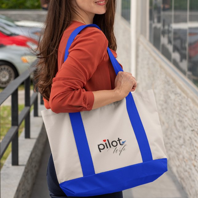 Tote Bag Typographie de femme de pilote & Avion Simple,Mini (Créateur téléchargé)