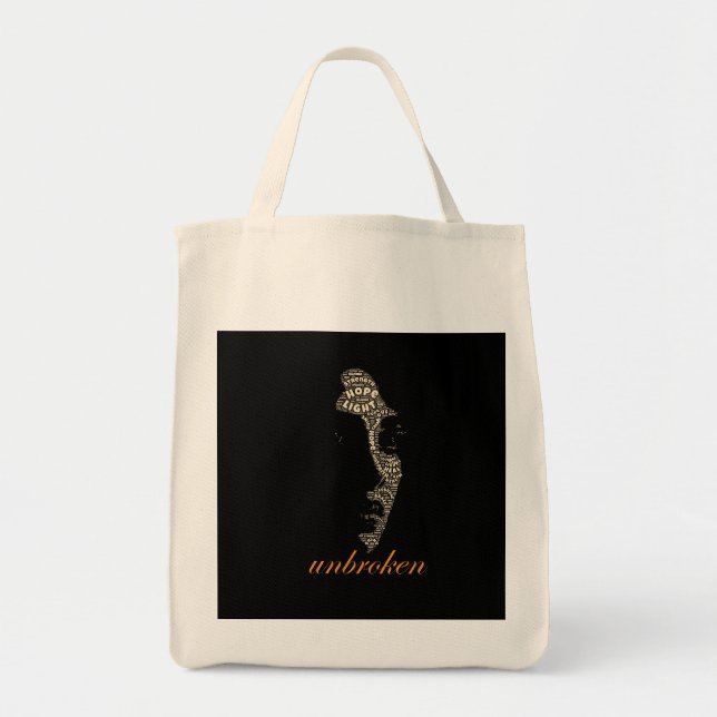 Tote Bag Typographie de Femme Inébranlable (Devant)