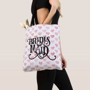 Tote Bag Typographie de la servante de Bridesmaid Aquarelle