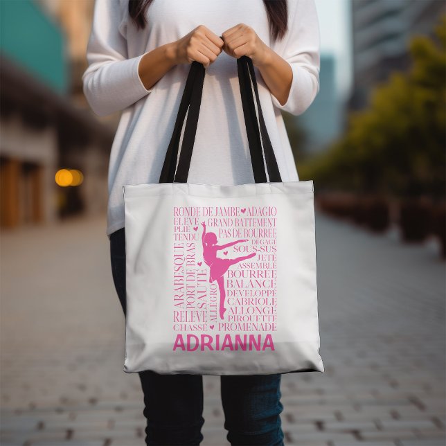 Tote Bag Typographie de Little Rose Ballerina Word Art (Créateur téléchargé)