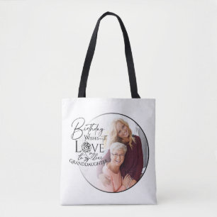 Tote Bag Typographie de photo de petite-fille minimaliste