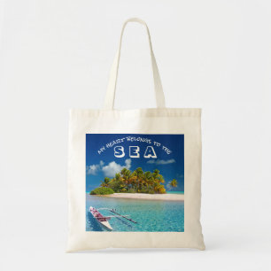 Tote Bag Typographie de plage tropicale