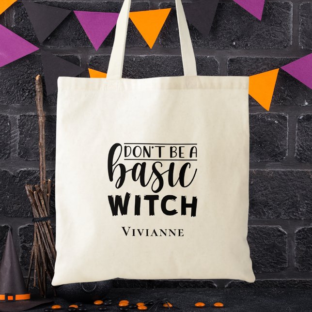 Tote Bag Typographie de script moderne en noir et blanc Hal (Créateur téléchargé)