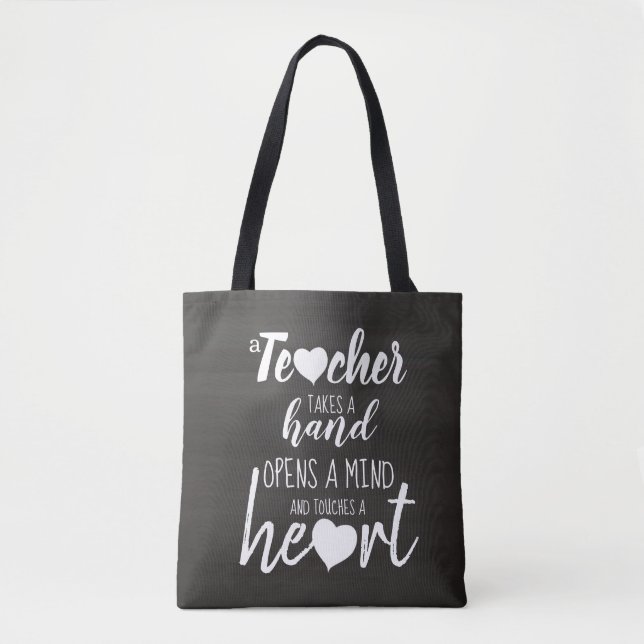 Tote Bag Typographie des citations inspirées de l'enseignan (Devant)