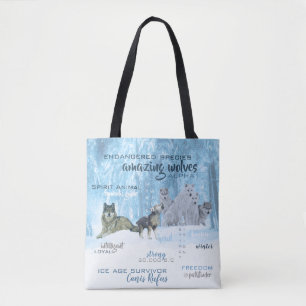 Tote Bag Typographie des loups Extraordinaires  Personnalis