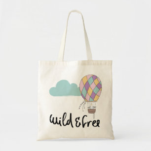 Tote Bag Typographie drôle Hot Air Balloon Bird