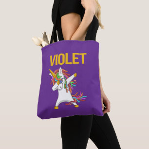 Tote Bag Typographie drôle moderne élégante violette