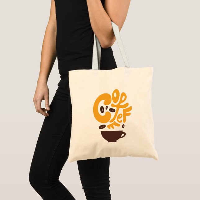 Tote Bag Typographie du café pour amateur de café (Devant (produit))