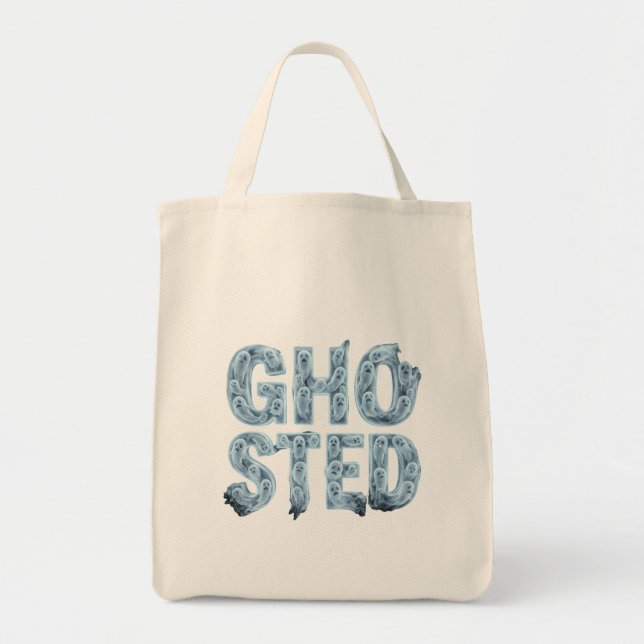 Tote Bag Typographie fantôme translucide drôle de fantôme d (Devant)
