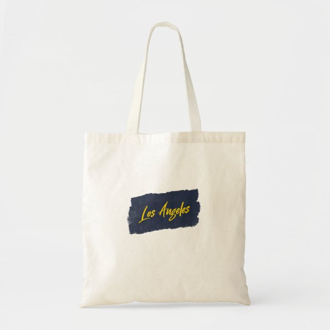 Tote Bag Typographie jaune manuscrite de Los Angeles (Devant)