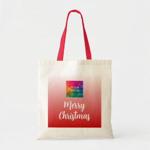 Tote Bag Typographie Joyeux Noël Avec Votre Photo ou Logo
