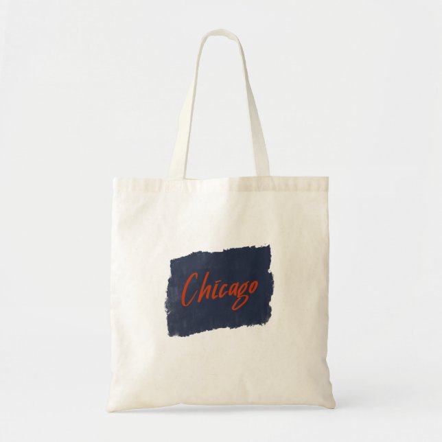 Tote Bag Typographie manuscrite de Chicago (Devant)
