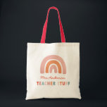 Tote Bag Typographie moderne colorée audacieuse professeur<br><div class="desc">Typographie moderne colorée audacieuse professeur d'arc-en-ciel</div>