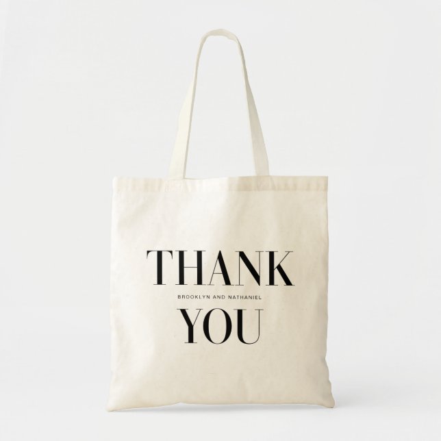 Tote Bag Typographie moderne Gras Merci (Devant)