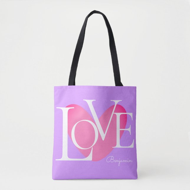 Tote Bag Typographie moderne LOVE Design de texte (Devant)