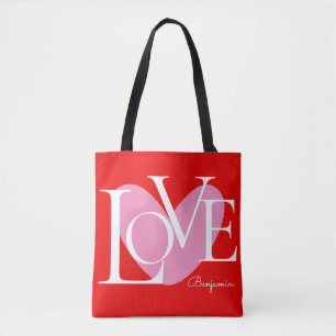 Tote Bag Typographie moderne LOVE Design de texte