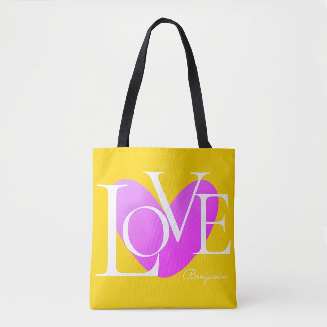 Tote Bag Typographie moderne LOVE Design de texte (Devant)