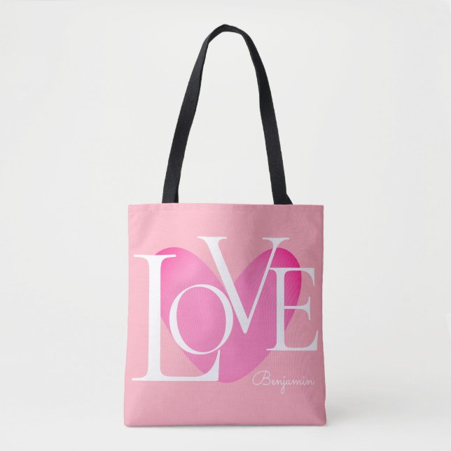 Tote Bag Typographie moderne LOVE Design de texte (Devant)
