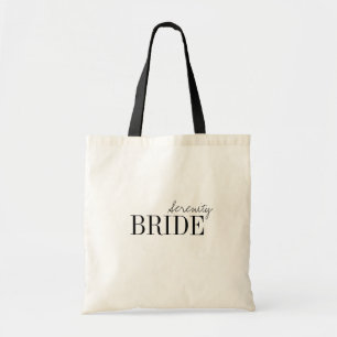 Tote Bag Typographie moderne Mariée personnalisée minimalis