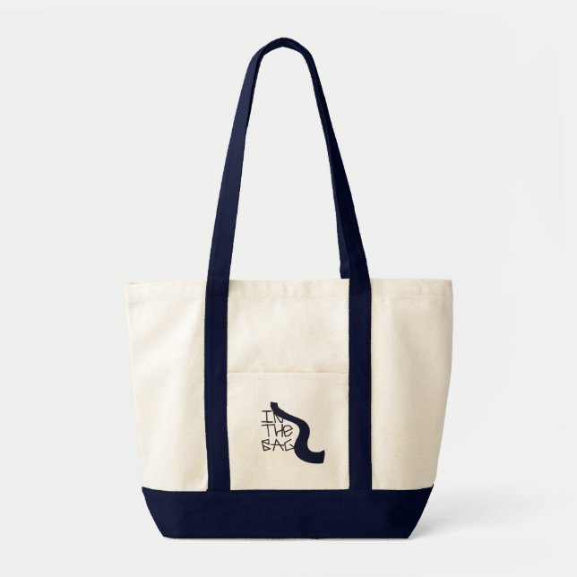 Tote Bag Typographie moderne noir et bleu (Devant)