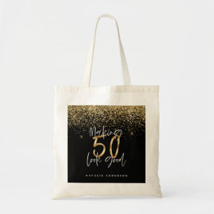 Tote Bag Typographie moderne parties scintillant d'or chic