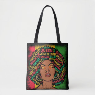 Tote Bag Typographie Motivative de la Femme Noire moderne