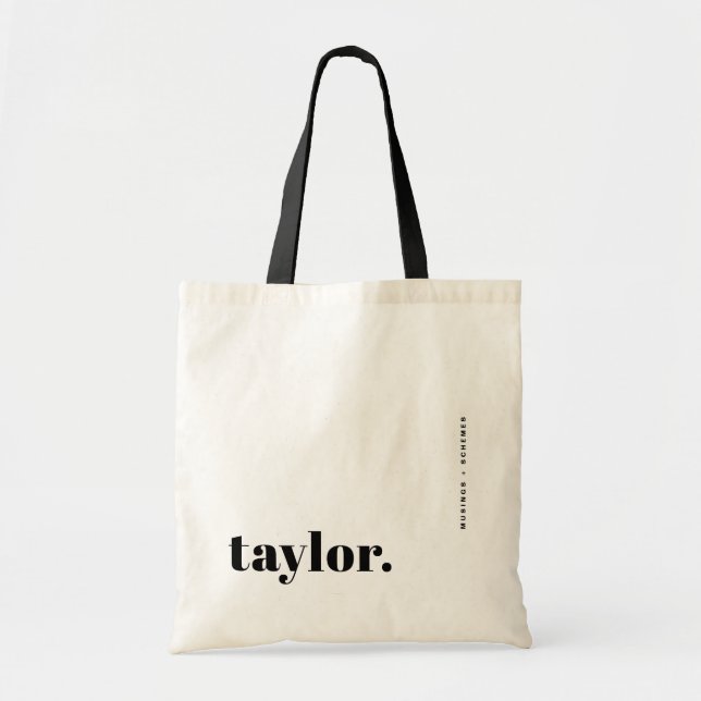 Tote Bag Typographie noir gras rétro personnalisée (Devant)