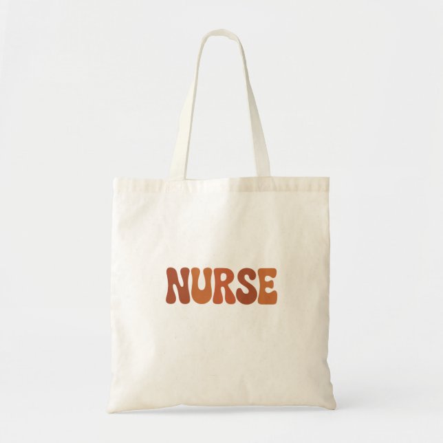 Tote Bag Typographie ondulée rétro infirmière (Devant)