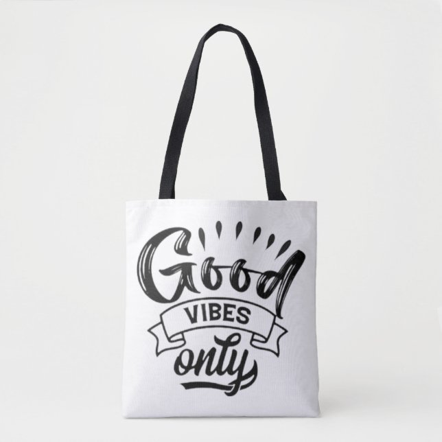 Tote Bag Typographie Pinceau Good Vibes Only (Devant)