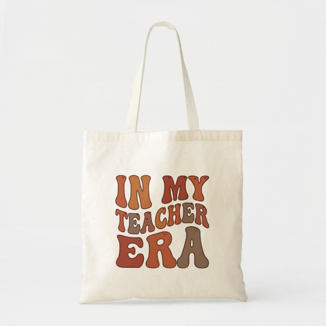 Tote Bag Typographie Rétro Ondulée De Mon Ère d'Enseignant (Devant)