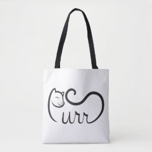 Tote Bag Typographie Ronron Noir
