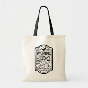 Tote Bag Typographie vintage d'avertissement de sorcière d'