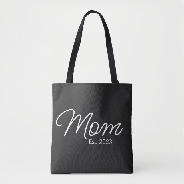 Tote Bag Typography Mom Established New Mom Gift (Devant)