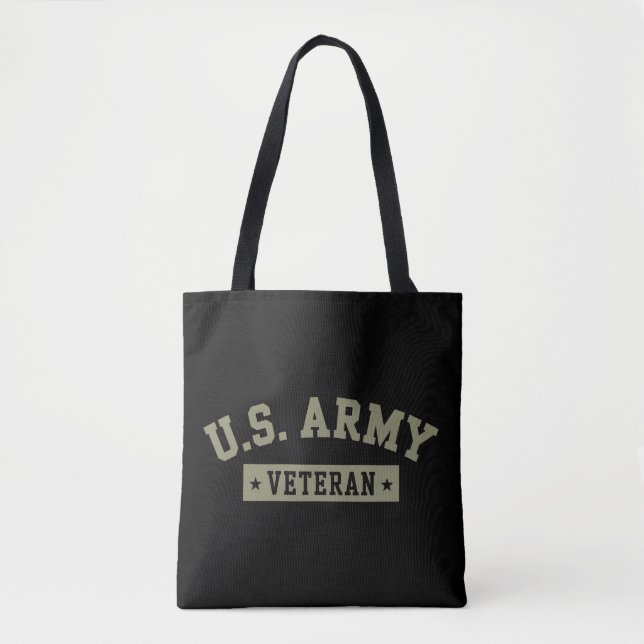 Tote Bag U.S. Army Veteran Veterans America American Flag (Devant)