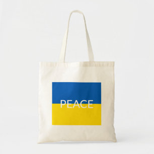 Tote Bag Ukraine bleu paix jaune drapeau de texte personnal