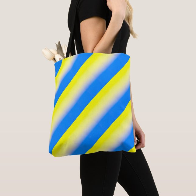 Tote Bag Ukraine bleue et jaune Inspiration de la paix anti (De près)