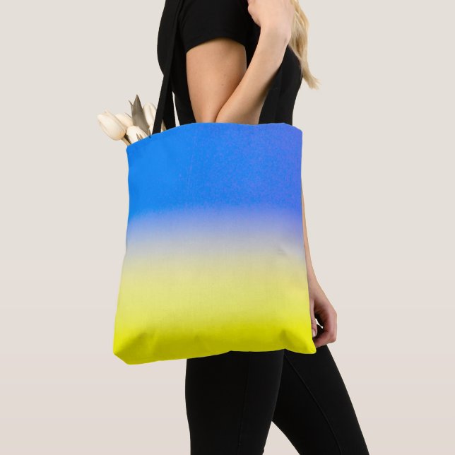 Tote Bag Ukraine bleue et jaune Inspiration de la paix anti (De près)