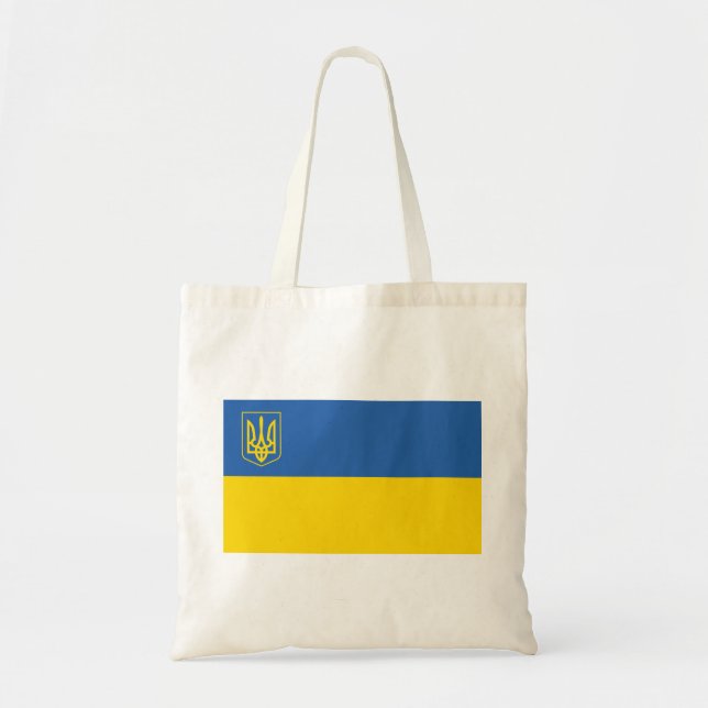 Tote Bag Ukraine - Drapeau avec trident (Devant)