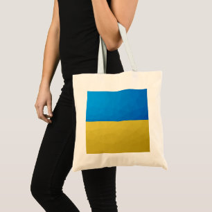 Tote Bag Ukraine drapeau bleu jaune motif maillage géométri