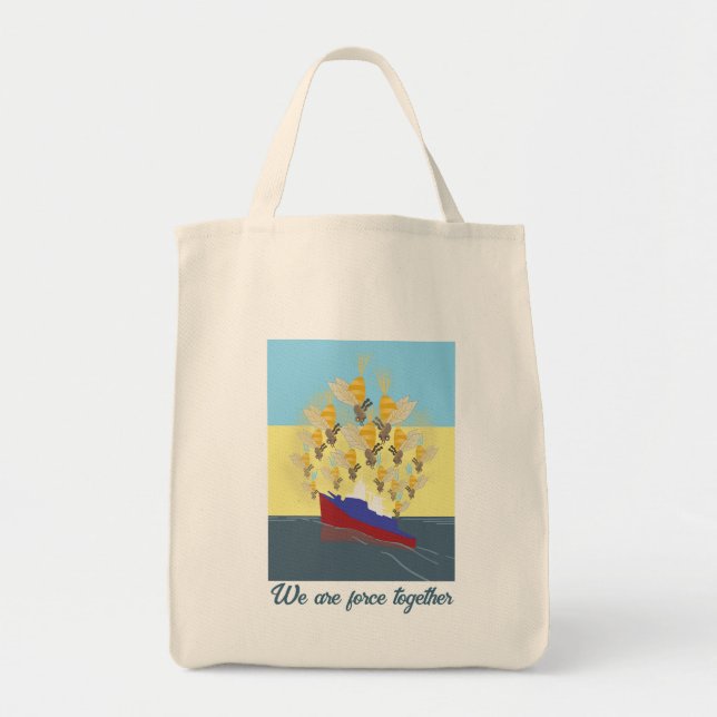 Tote Bag Ukraine "jaune bleu" coloré (Devant)