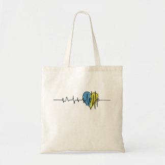 Tote Bag Ukraine Palpitation du coeur patriotique sur le po