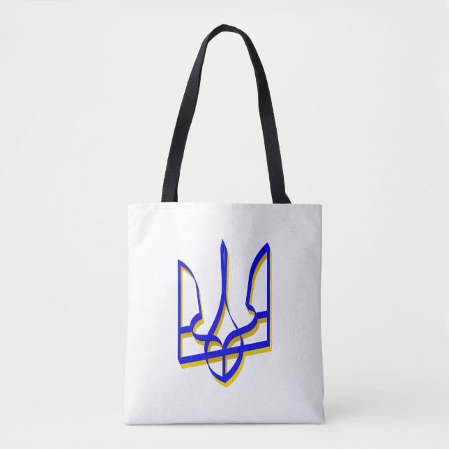 Tote Bag Ukraine Trident Bleu et jaune (Devant)