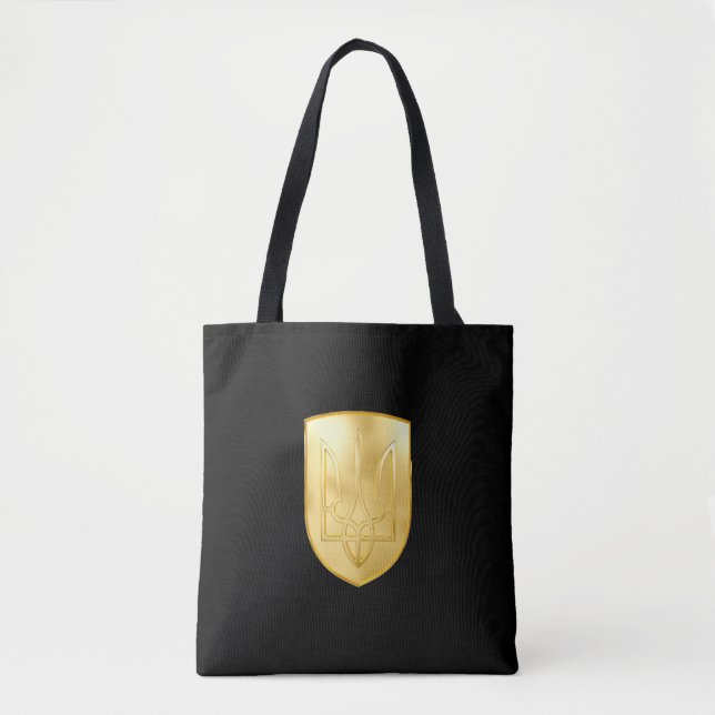 Tote Bag Ukraine Trident Gyrfalcon Crest Look or (Devant)