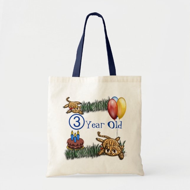 Tote Bag Ultra mignon 3 ans Leopard Safari Anniversaire (Devant)