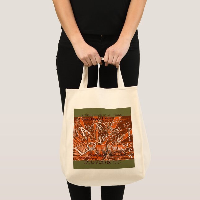 Tote Bag Un Ami Aime En Tout Temps. -Personnalisé (Devant (produit))
