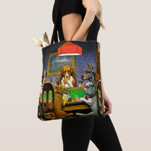 Tote Bag Un ami dans le besoin, Chiens jouant au poker,